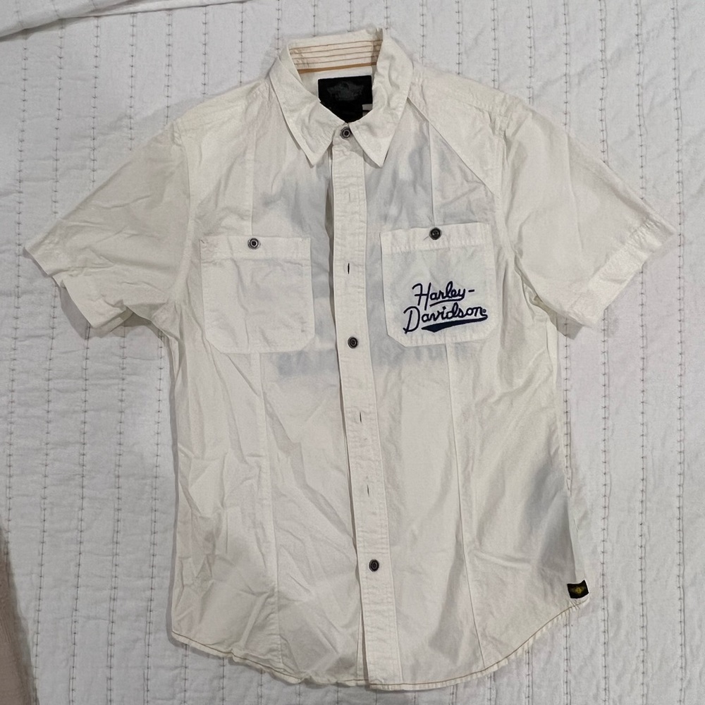 Harley Davidson Button Up Chain Stitch